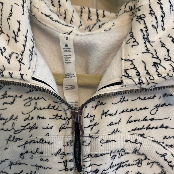 Lululemon White and Black Script Jacket - Picture 2 of 3